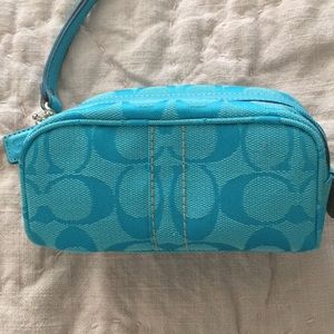 Turquoise Coach Wristlet